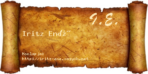 Iritz Ené névjegykártya